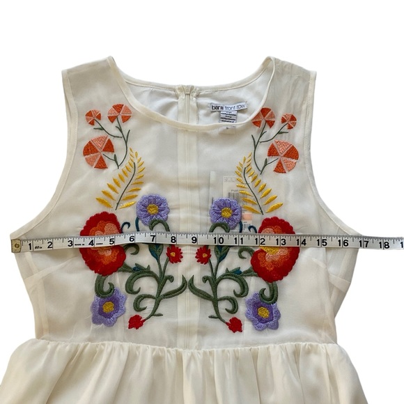 BAR III Women’s Sleeveless Floral Embroidered Mesh Bodice Dress Size: S - Picture 8 of 10